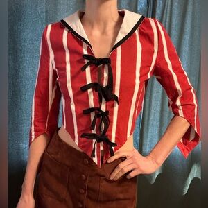 Women’s striped top with ties